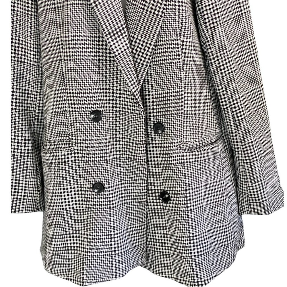Rachel Zoe Plaid Houndstooth Blazer Jacket Oversized S Business Old Money Preppy - Picture 3 of 10